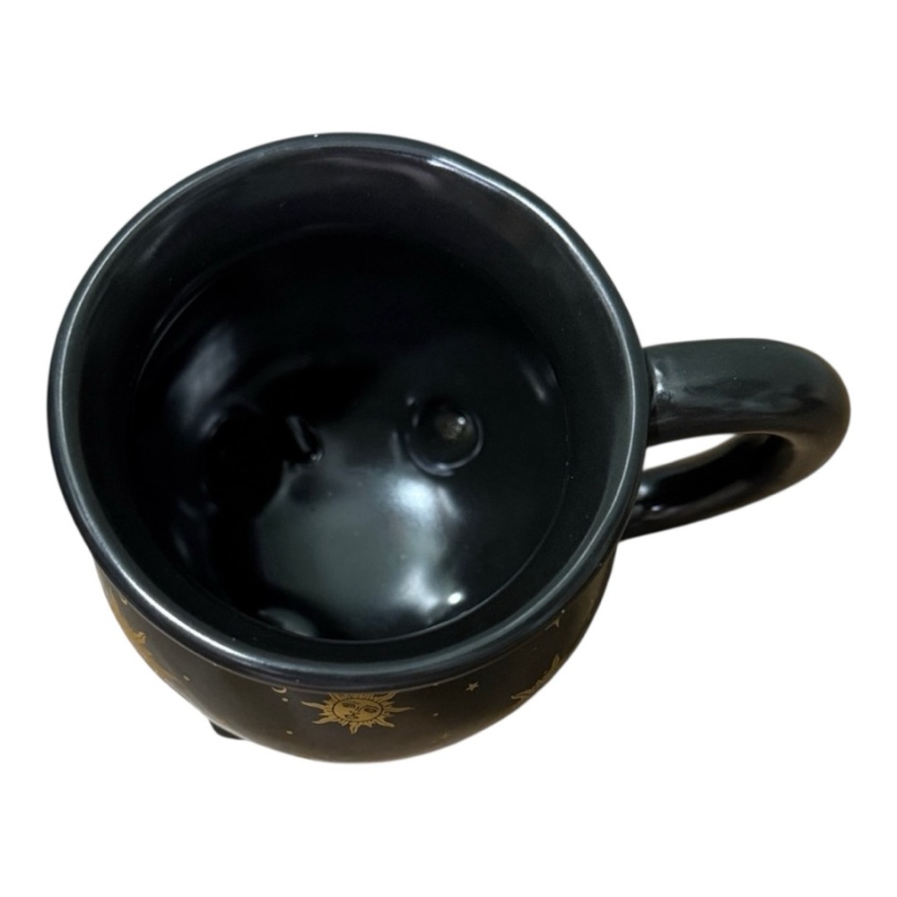 Celestial Black and Gold Sun and Moon Cauldron Mug - Picture 6 of 7